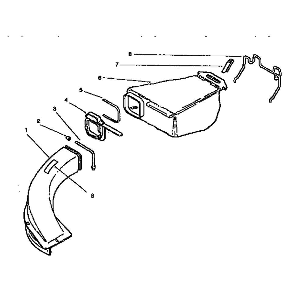 Rear Catcher Assembly Diagram and Parts List for 10314-7900001ANDUP  Lawn Boy Lawn Mower